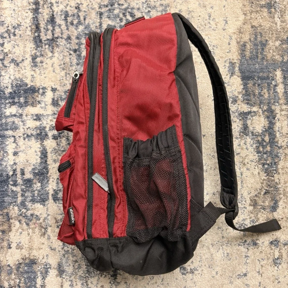 Vintage Polo Sport Ralph Lauren Red Backpack USA Flag Logo 90s Nylon